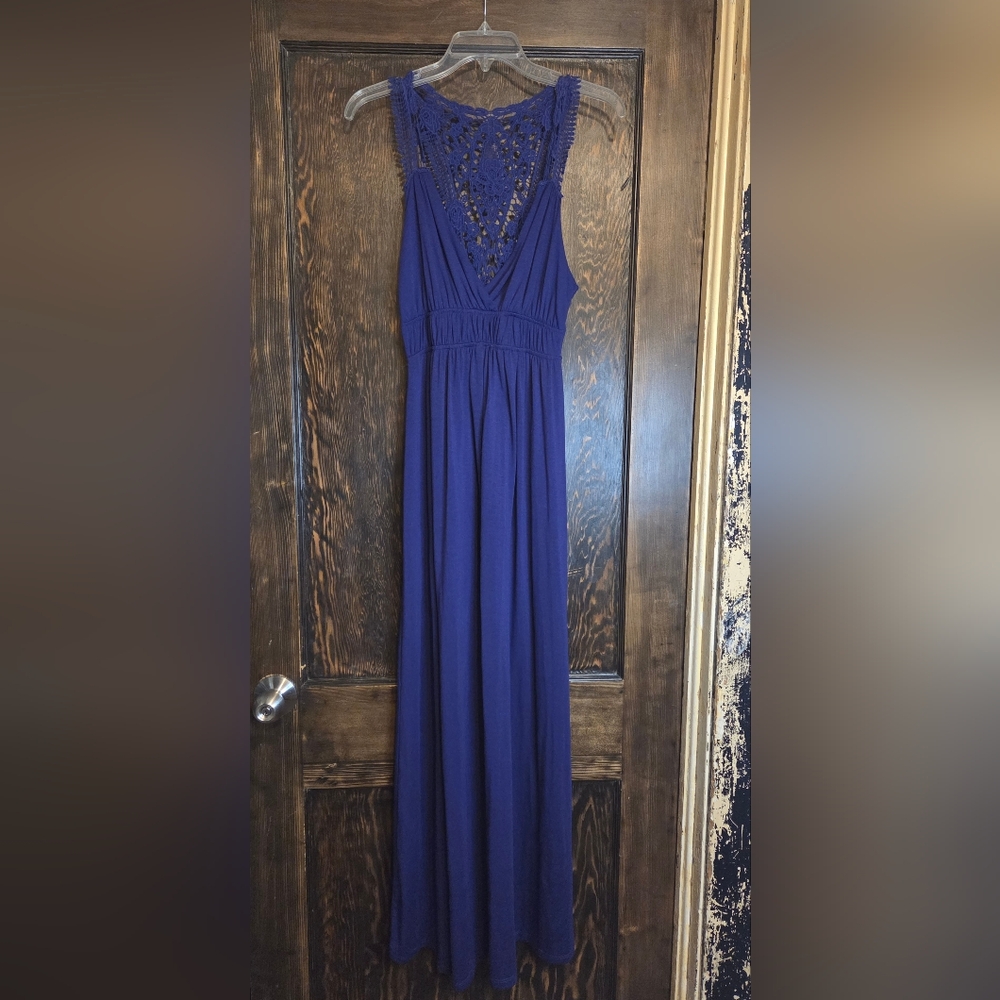 Elegant PURPLE Lace Maxi Dress